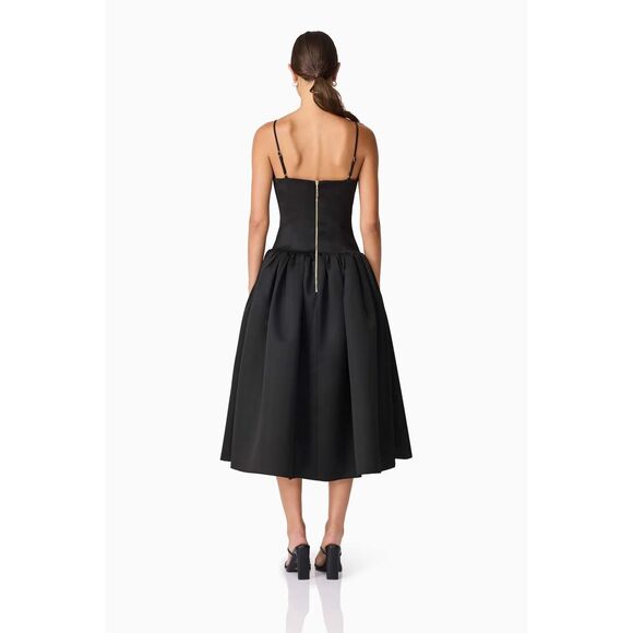 Elliatt Ursula A-Line Midi Dress in Black Wedding Bridal Party Dress size S NWT - Picture 5 of 8